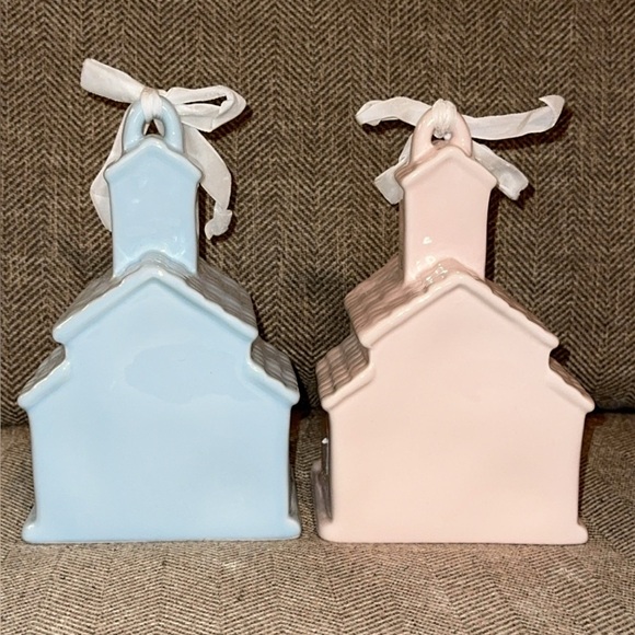 RAE DUNN Bridal/Wedding SET OF 2 Bride and Groom Ceramic Birdhouses - Picture 2 of 5